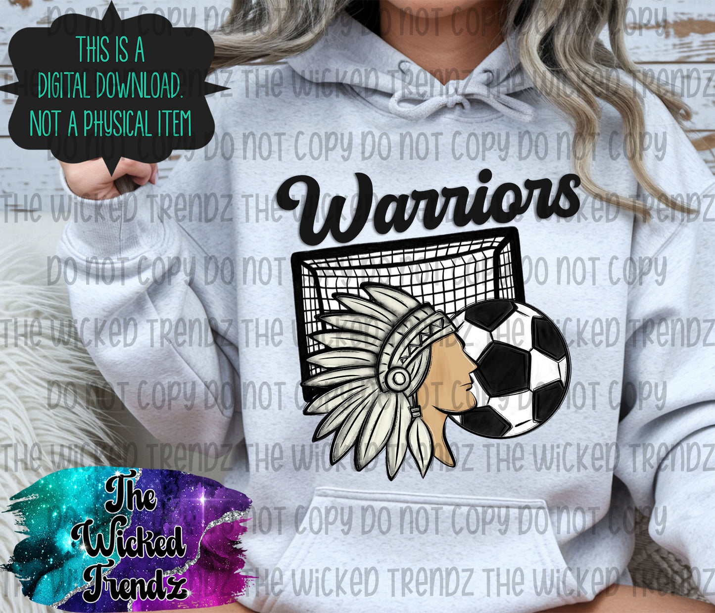 Warriors Soccer Team Mascot Digital Design