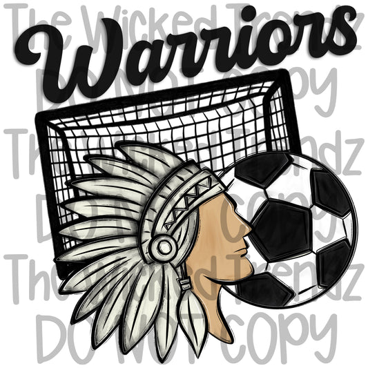 Warriors Soccer Team Mascot Digital Design