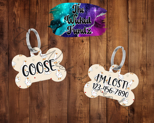 Silly Goose Cute New Puppy Pet ID Dog Tag Personalized Custom Dog Name Phone Number