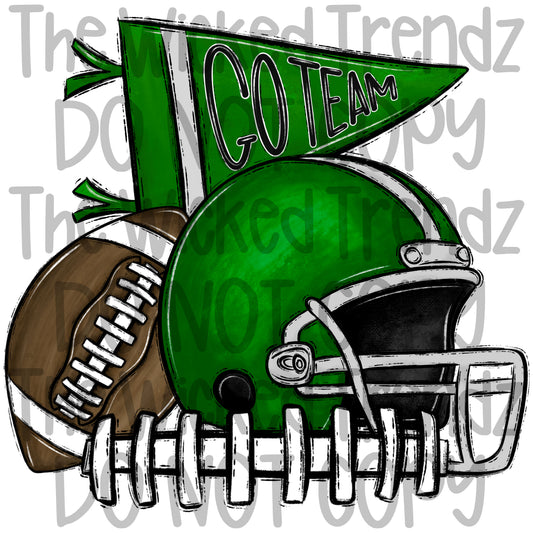 Hunter Green Football Cheer Team Digital Design