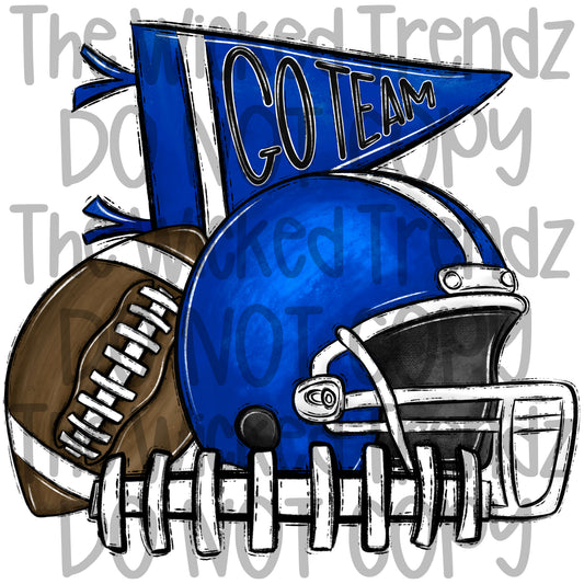 Blue Football Cheer Team Digital Design