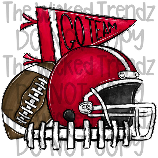 Red Football Cheer Team Digital Design