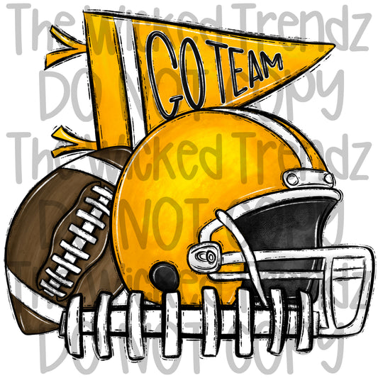 Yellow Football Cheer Team Digital Design