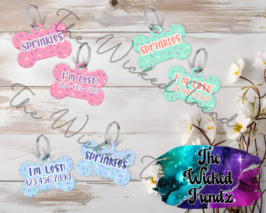 Sprinkles Cute New Dog Puppy Pet ID Dog Tag Personalized Custom Dog Name Phone Number